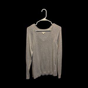Sonoma Life + Style: Women's XL: Gray V-Neck Sweater